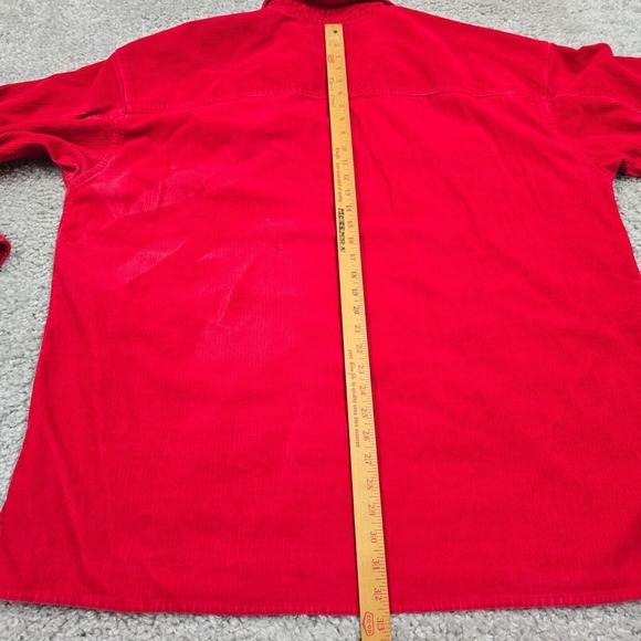 VTG Marlboro Shirt Mens XXL Red Heavy Corduroy 1/4 Zip Pullover Y2K Shacket READ - Picture 13 of 15